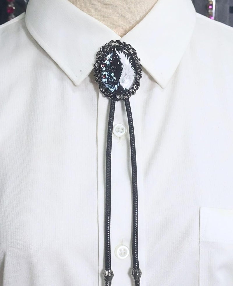 PEARLY JUN Bolo Tie for Women Men Flower Rose Western Cowboy Brown Leather Country Style String Vest Gifts - Image 3